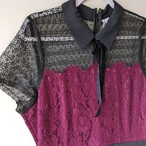 ELLE Lace and Mesh Dress